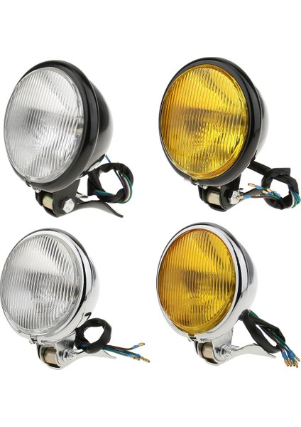 5 "motosiklet Amber Ön Far W/ Siyah Için Sarı Cam (Yurt Dışından)