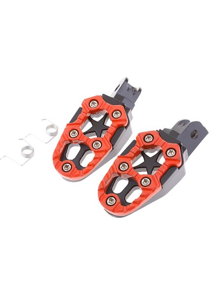 Çift Evrensel Ön / Arka Footrest Footpeg Pedalları Motosiklet Atv Turuncu Turuncu (Yurt Dışından)