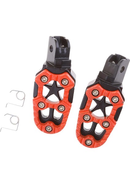 Çift Evrensel Ön / Arka Footrest Footpeg Pedalları Motosiklet Atv Turuncu Turuncu (Yurt Dışından)