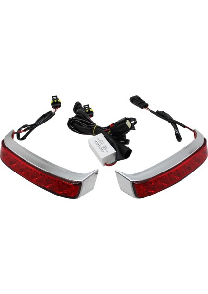 97-13 Touring Için Özel Krom LED Arka Motosiklet Saddle Çantası Işıkları (Yurt Dışından)
