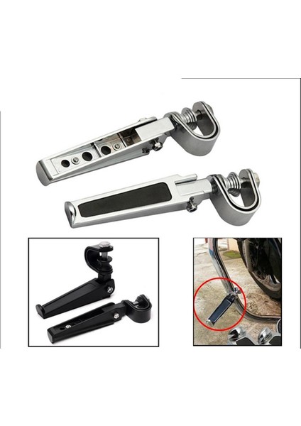 2 Adet Evrensel Motosiklet Katlanır Otoyol Kelepçe Foot Pegs Için Harley - Siyah (Yurt Dışından) indirimleri