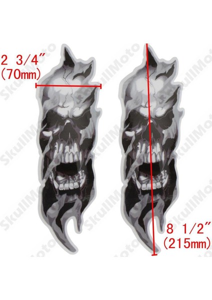 2pcs Motosiklet Ön Çatal Kafatası Çıkartmaları Tur 1 Için Grafik Çıkartmalar 1 (Yurt Dışından)