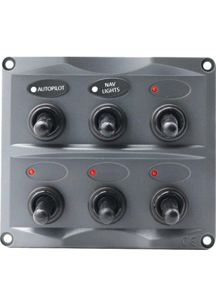 Su Geçirmez 12V-24V Marine 6 Çete Geçiş Anahtarı Panel Sigortası (Yurt Dışından)