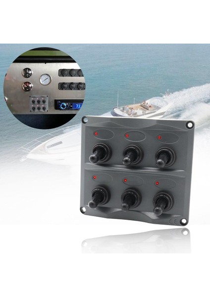 Su Geçirmez 12V-24V Marine 6 Çete Geçiş Anahtarı Panel Sigortası (Yurt Dışından)