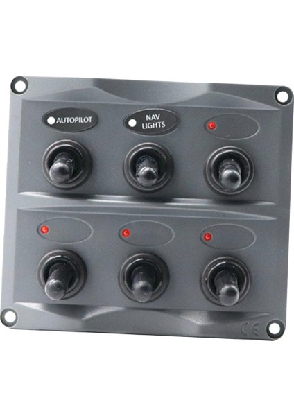 Su Geçirmez 12V-24V Marine 6 Çete Geçiş Anahtarı Panel Sigortası (Yurt Dışından)