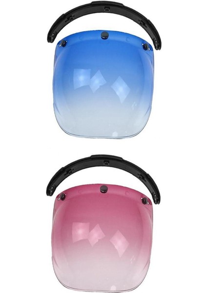 2 Adet Retro Motosiklet Kask Vizörleri Kabarcık Kalkanı 3- (Yurt Dışından)