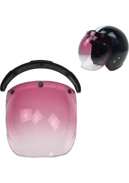 2 Adet Retro Motosiklet Kask Vizörleri Kabarcık Kalkanı 3- (Yurt Dışından)