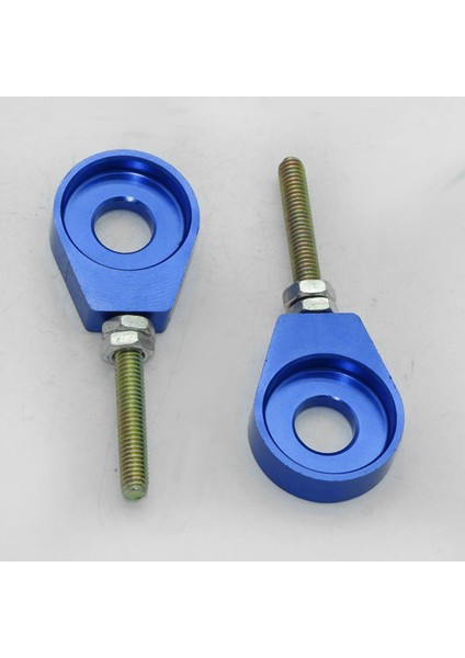 2 Çift 12MM Atv Zinciri Gerginlik Bloğu Motosiklet Değiştirme - Siyah + Mavi (Yurt Dışından)