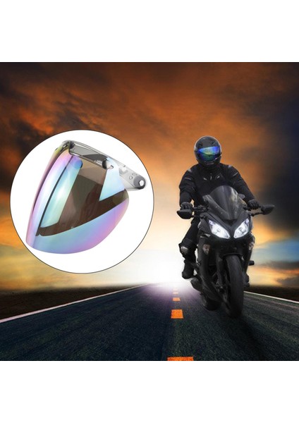 3 Snap Visor Açık Yüz Retro Ön Cam Renkli (Yurt Dışından)