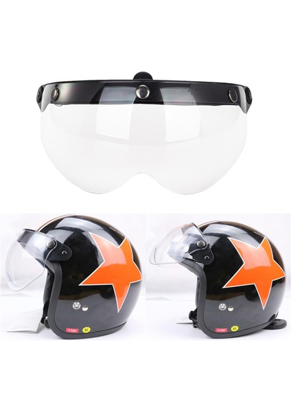 Aşağı Çevirin Visor Lens 3 Düğme Için Değiştirin Motosiklet Kaskları Açık Yüz Açık (Yurt Dışından) fırsatları