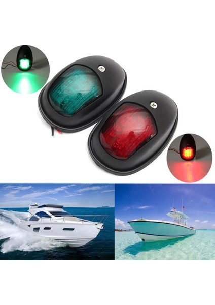 1 Çift Siyah Deniz Tekne Yat Işık 12 V LED Yay Gezinme Işıkları Kırmızı Yeşil (Yurt Dışından) fırsatları