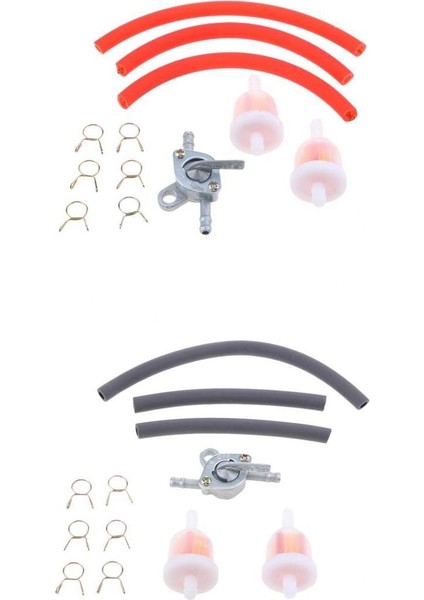 Motosiklet Kir Çukur Bisiklet Atv Yakıt Filtresi Hortum Tüp Tankı Anahtarı Petcock (2x) (Yurt Dışından)