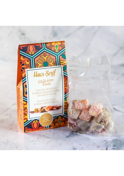 Çifte Kavrulmuş Karışık Çerezli ve Aromalı Lokum 125g (Dik Kutu) fiyatları