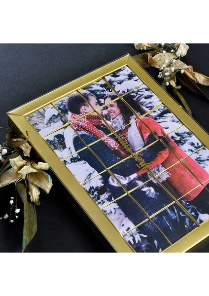 Sevgiliye Hediye Fotoğraflı 24lü Puzzle Çifte Kavrulmuş Lokum
