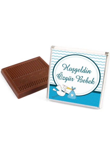 Erkek Bebek Tepsi Çikolatası 70 Madlen Çikolata + Draje + Dekor