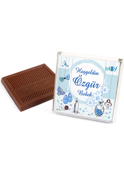 Erkek Bebek Tepsi Çikolatası 70 Madlen Çikolata + Draje + Dekor