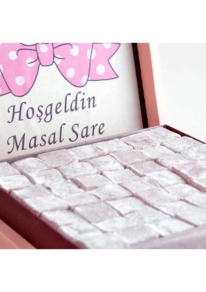 Kız Bebek Sunum Kutusunda Güllü Lokum modelleri