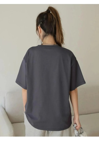 Kadın Polite-Romantic Baskılı Oversize T-Shirt