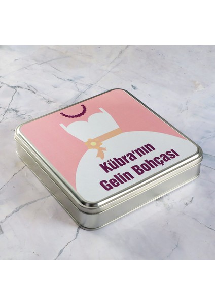 Gelin Bohçası 32 Adet Madlen Çikolata Metal Kutu + Kolonya Hediyeli (Model-1)