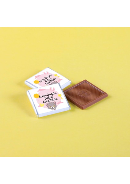 Kız Bebek Çikolatası (Düz Metal Yuvarlak Kutu) 50 Adet Madlen+Kolonya Hediyeli fiyatları