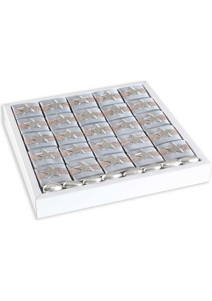 Aynalı Yıldız Dekorlu Erkek Bebek Çikolatası (Nota+Draje)