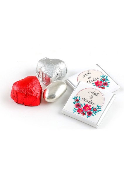 Kız İsteme Çikolatası 60 Madlen Çikolata + Kalp Çikolata + Draje (Krem Kutu) fırsatları