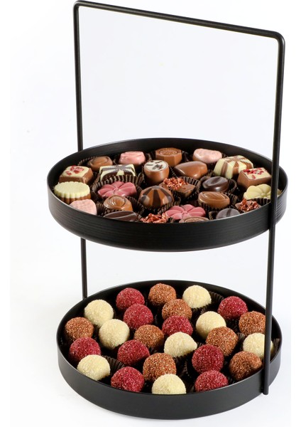 Karışık Special-Truffle Hediye Çikolata (Metal Katlı Sunum Siyah)