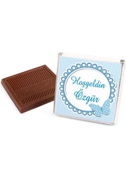 Erkek Bebek Madlen Çikolata 30 AdetTül Süslemeli+Bebek Şekeri Mika Kutu indirimleri