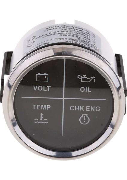 52MM 2 "4 LED Alarm Göstergesi Voltaj Yağı Sıcaklık Ölçer Siyah Yüz 800-00256 Siyah Krom (Yurt Dışından) fırsatları