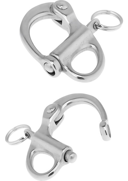 Döner Gözlü 2x Snap Prangalar - 316 Paslanmaz Çelik Carabiner Hızlı Bırakma (Yurt Dışından)