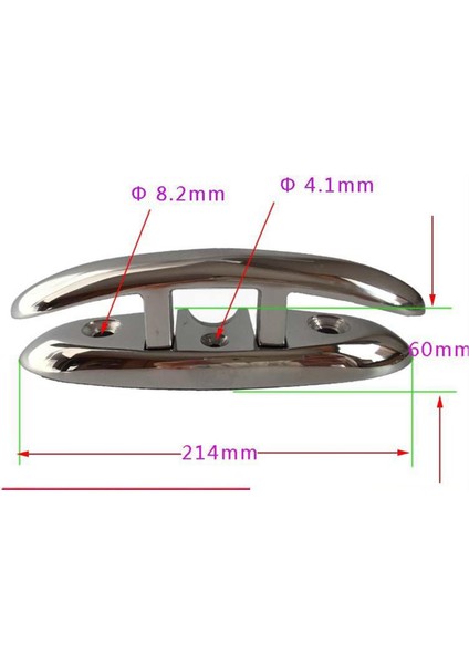 Deniz Ağır Hizmet Kayışı Paslanmaz Çelik Katlama Flip Yukarı Dock Cleat 8 "erişim (Yurt Dışından)
