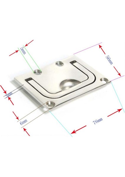 Deniz 316 Paslanmaz Çelik Floş Çekme Sökuğu Tekne Hatch Asansör Halkası 76X56MM (Yurt Dışından) fiyatları