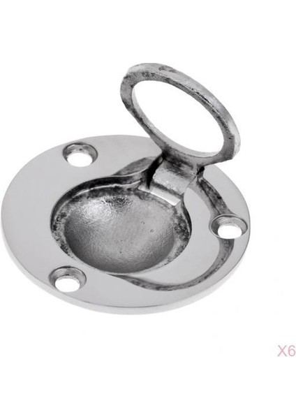 6 x Yelkenli Deniz Paslanmaz Çelik Yuvarlak Yuvarlak Asansör Halkası Çekme Tutağı (Yurt Dışından)