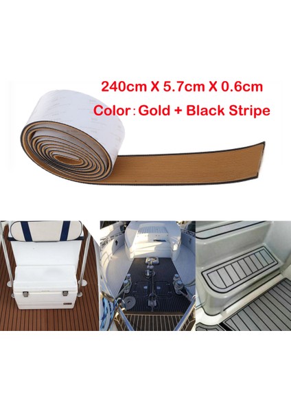 Deluxe 94''x2 '' Deniz Döşeme Faux Teak Eva Köpük Tekne Decking Sac # 1 Altın Siyah Şerit (Yurt Dışından) fiyatları
