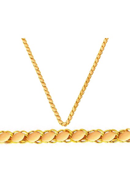 Maraş Pullu 14 Ayar Altın Zincir 55 cm