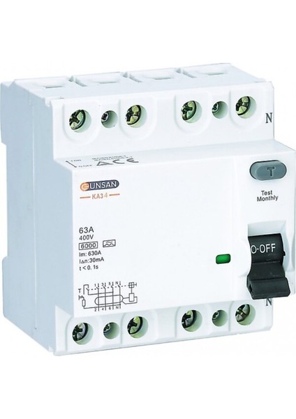 Günsan Valta 63A 30MA 4p 6ka Kaçak Akım Rolesi
