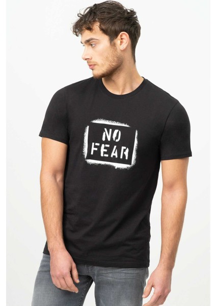 Siyah Bisiklet Yaka Kısa Kol Baskılı Penye Erkek T-shirt M50043 fiyatları