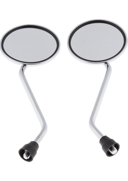 Motosiklet Scooter Için 1 Çift Krom Yuvarlak Dikiz Yan Aynalar 10MM (Yurt Dışından) fiyatları