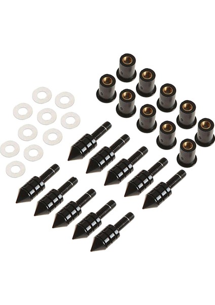 10 x Evrensel Ön Cam Cam Başak Cıvata M5 Vida Kuyu Somunları Siyah (Yurt Dışından) modelleri