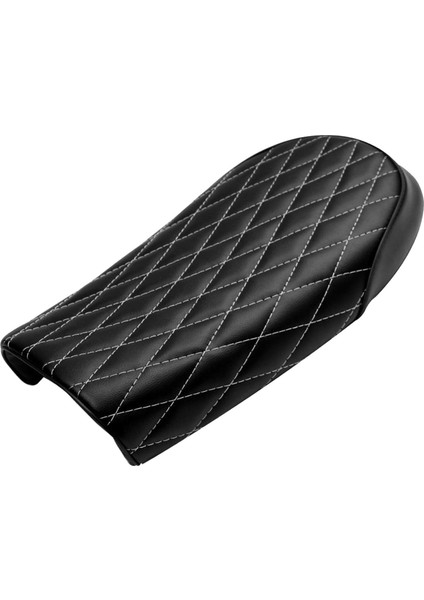 Motosiklet Düz Brat Koltuk Eyer Yastık Cafe Racer Evrensel Beyaz Hattı Uyar (Yurt Dışından)