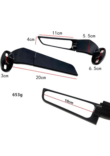 Kanat Dikiz Aynaları Yamaha Için Ayarlanabilir Cnc Yzf R15 R3 R25 NMAX155 (Yurt Dışından)