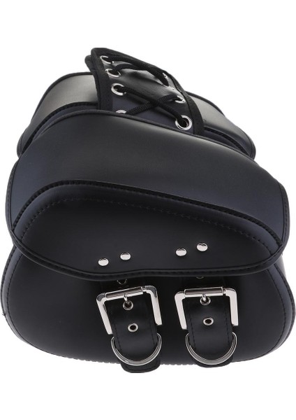 Motosiklet Siyah Deri Saddlebags Harley Için 2 Yan Pouch 28 x 20 x 10 cm (Yurt Dışından)