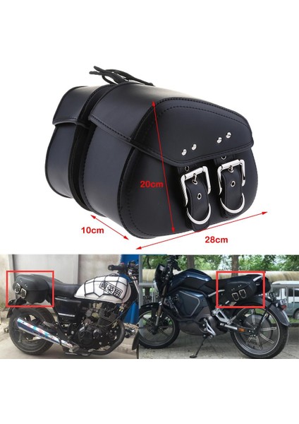 Motosiklet Siyah Deri Saddlebags Harley Için 2 Yan Pouch 28 x 20 x 10 cm (Yurt Dışından) fiyatları
