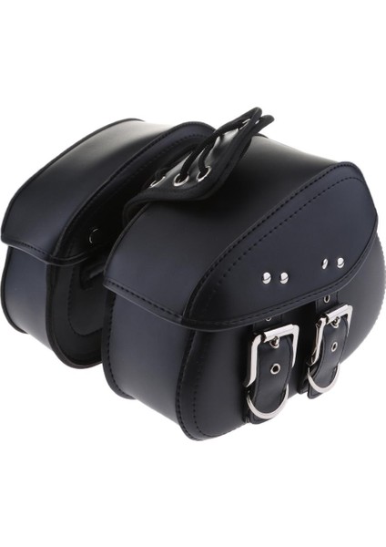 Motosiklet Siyah Deri Saddlebags Harley Için 2 Yan Pouch 28 x 20 x 10 cm (Yurt Dışından) indirimleri