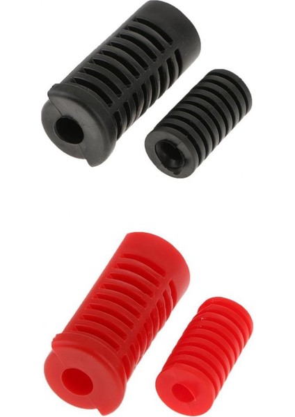 4x Motosiklet Kauçuk Footrest Pedalı Ayak Peg Kapak Koruyucu - Evrensel Fit (Yurt Dışından)
