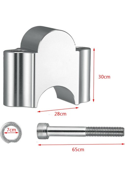 Evrensel Motosiklet Bisiklet Atv Gidon Yükseltici Adaptörü Kelepçe Koltuk Braketi 28MM - Gümüş Elektroliz (Yurt Dışından) indirimleri