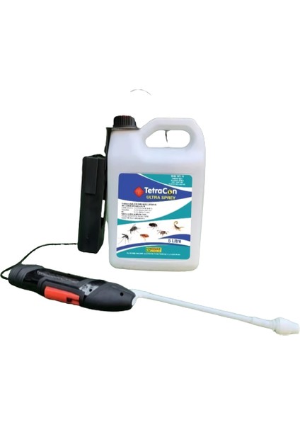 Tetracon Ultra Hamamböceği Pire Karasinek Sivrisinek Kene Akrep Böcek Öldürcü 5l+Uygulama Pompa