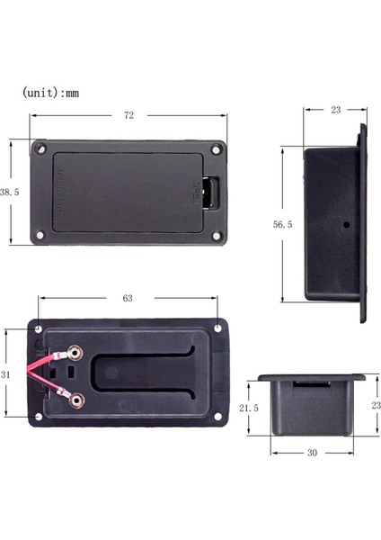 Aktif Gitar Bas Aksesuarları Için 9V Pil Kapağı Pil Kutusu Kasa Bölmesi (Yurt Dışından)