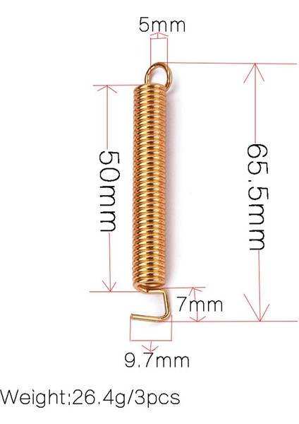 3 Demir Elektro Gitar Tremolo Köprü Yayları .5mm Uzunluk (Yurt Dışından) fırsatları
