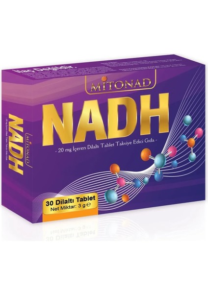 Mito Mitonad Nadh İçeren Dilaltı Tablet Takviye Edici Gıda 30 Dilaltı Tablet 3g